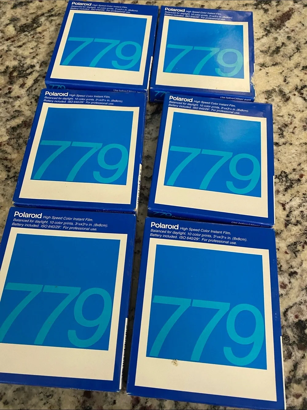 Polaroid Blue 779 Instant Film Boxes (lot of 6)